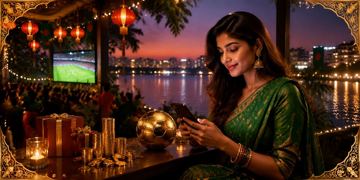 ঢাকায় বাংলাদেশি মডেল ফুটবল বেটিং ও গেমিং উপভোগ করছেন